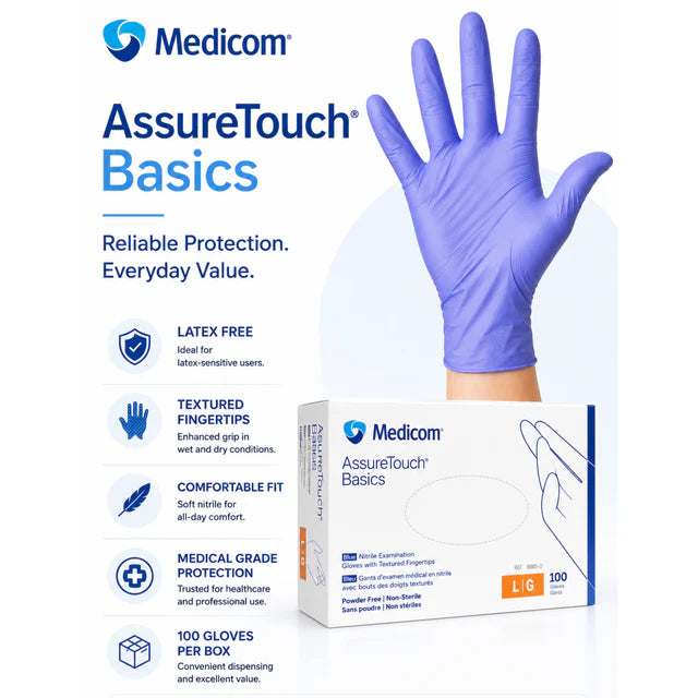 Medicom AssureTouch™ Basics, Thin Nitrile Gloves